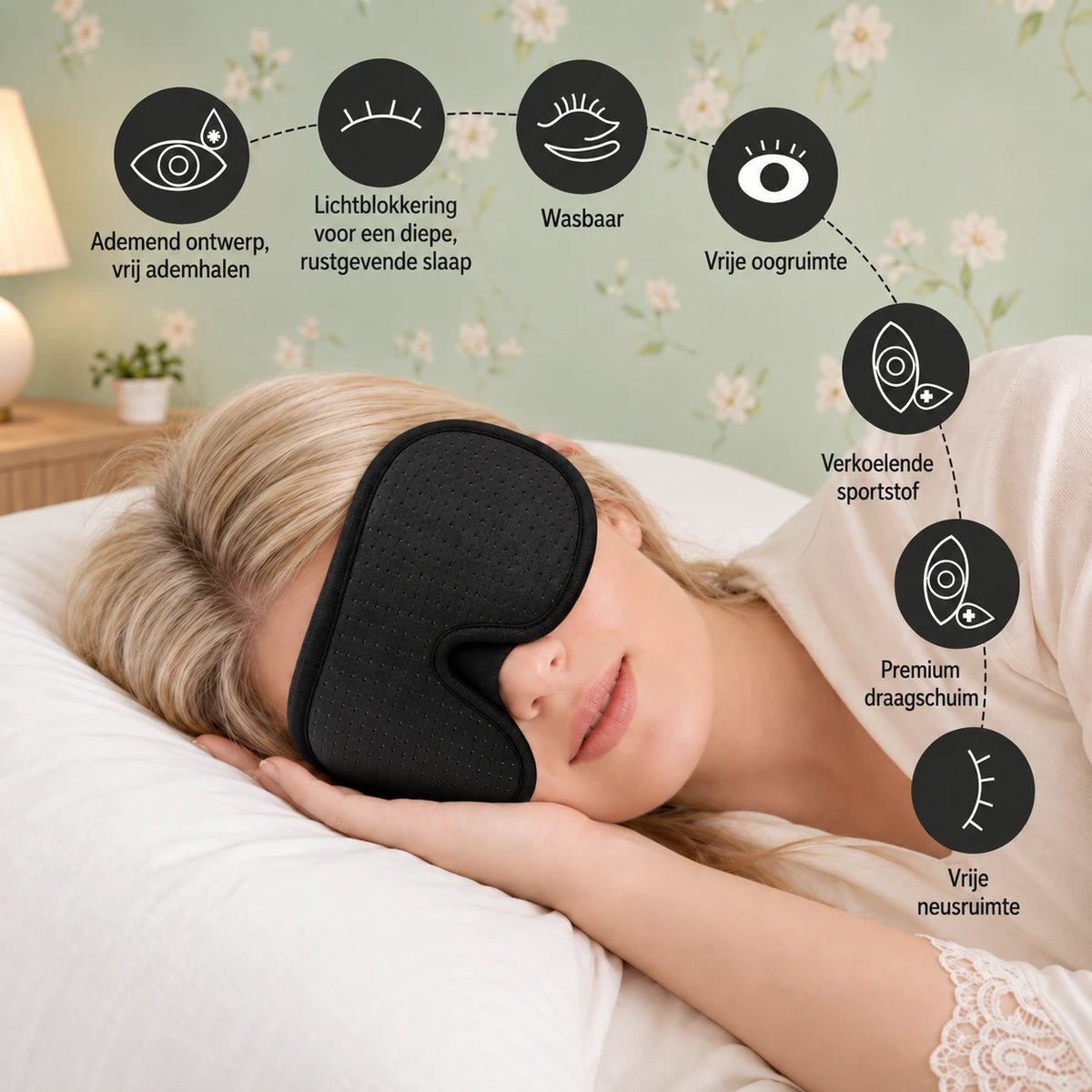 Blackout Comfort Slaapmasker - Premium slaapmasker met 100% lichtblokkering