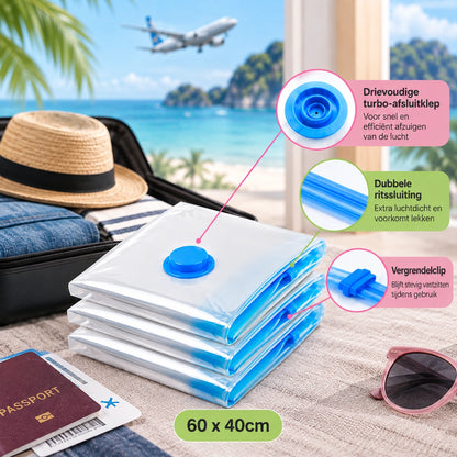 Compact Travel Bags – Waterdichte Vacuümzakken voor Koffer (3x meer ruimte)