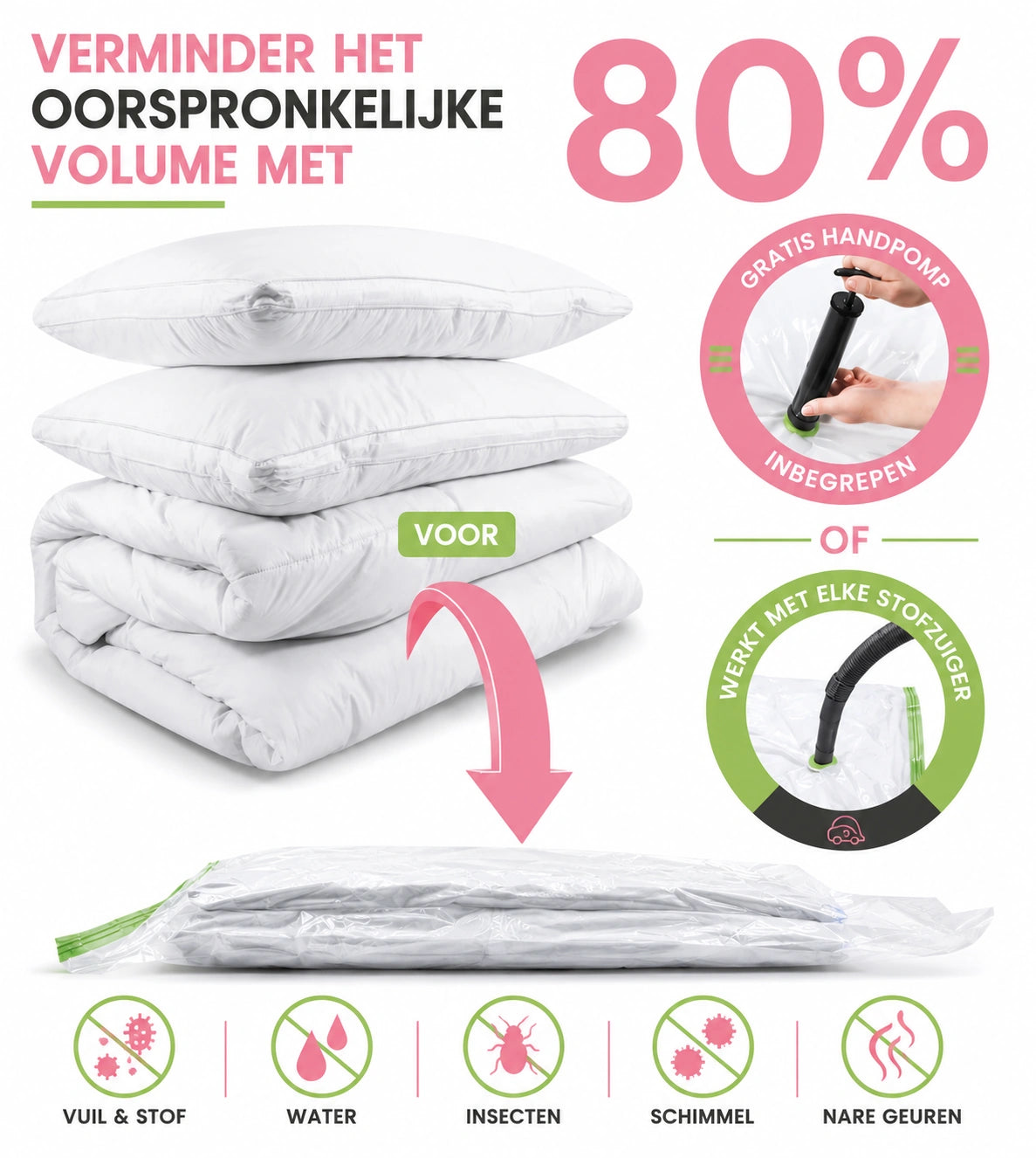 Compact Travel Bags – Waterdichte Vacuümzakken voor Koffer (3x meer ruimte)