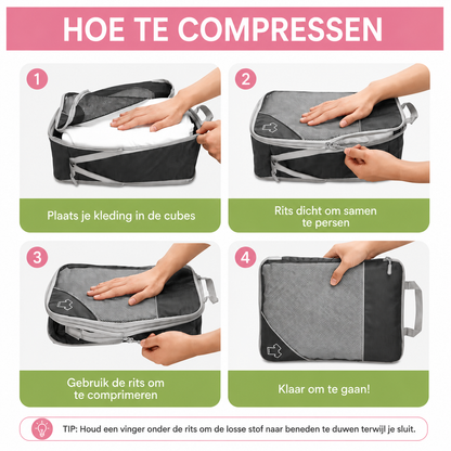 Organize Travel Cubes - Transparante bagageorganizer voor reizigers