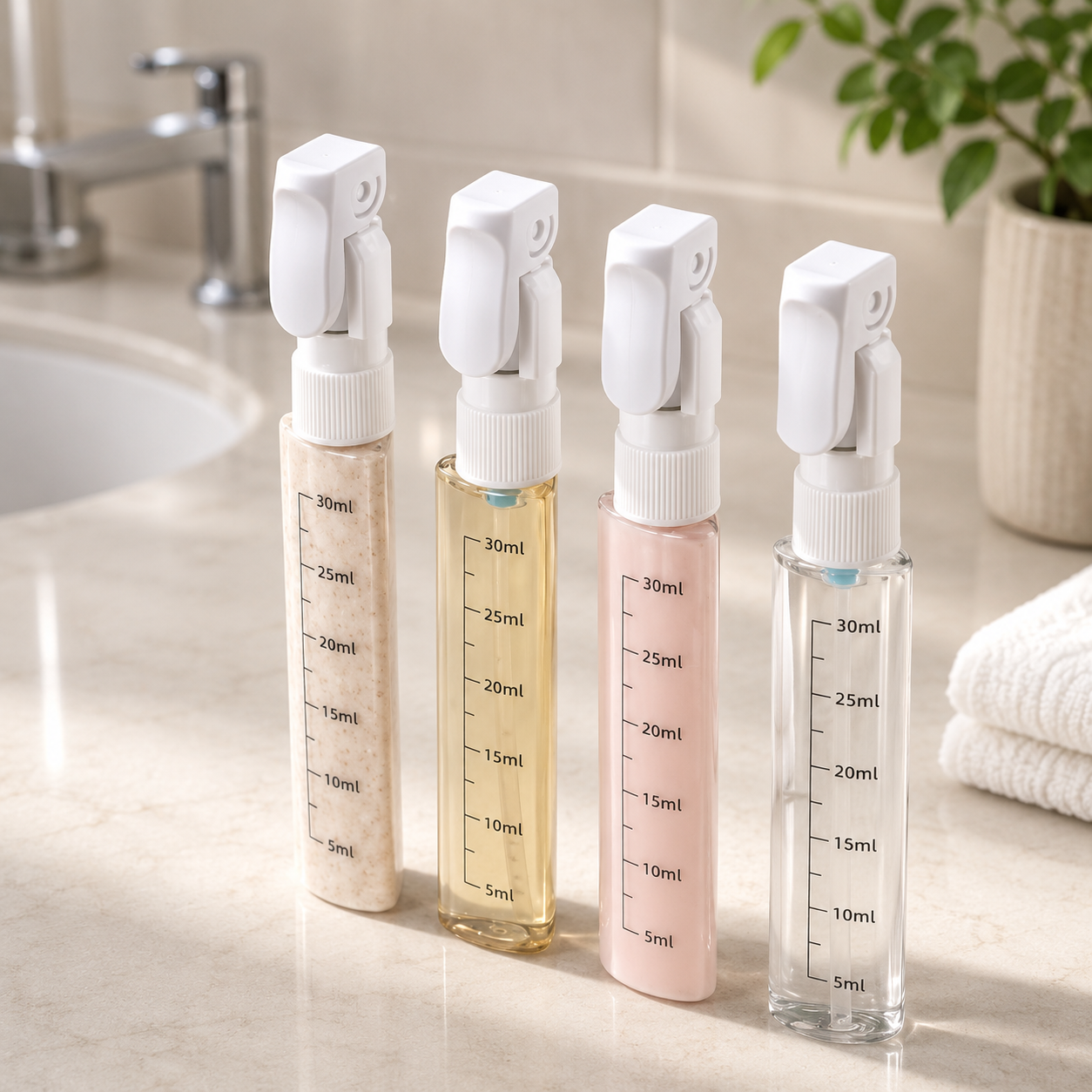 On-The-Go Beauty Bottles - Compacte reis-dispenserflesjes set voor toiletartikelen