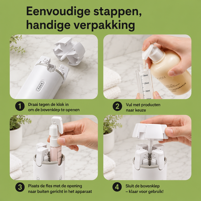 On-The-Go Beauty Bottles - Compacte reis-dispenserflesjes set voor toiletartikelen