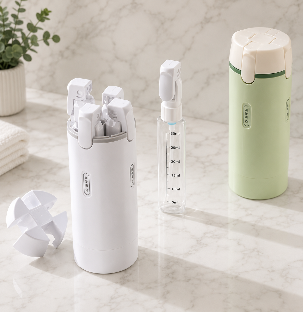 On-The-Go Beauty Bottles - Compacte reis-dispenserflesjes set voor toiletartikelen
